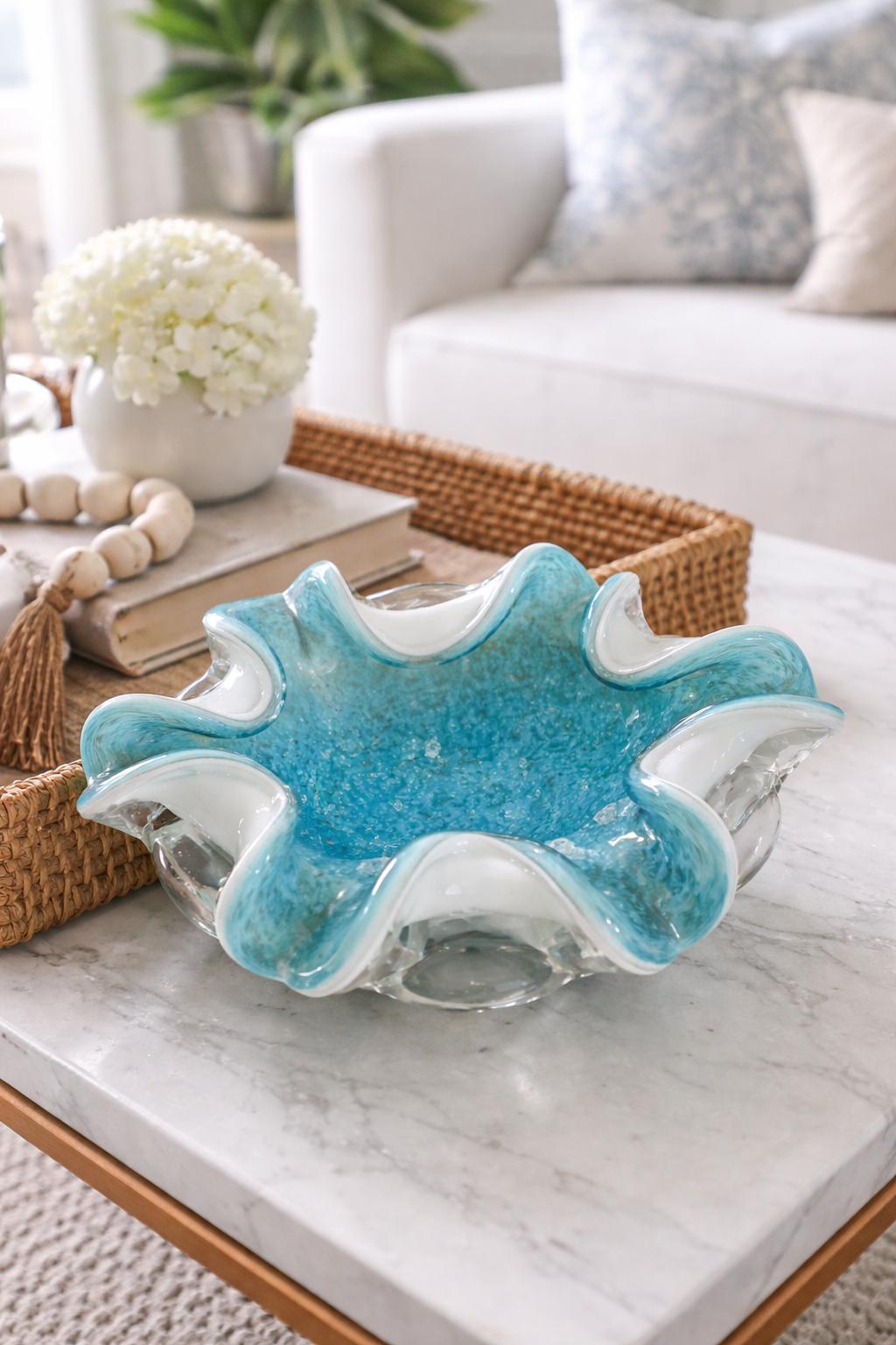 Ruffled Glass Bowl - Etsy