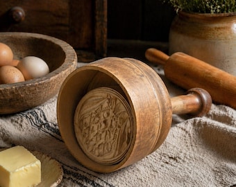 Antique Pineapple Butter Mold: Hand-Carved Wood Kitchen Tool, East Tennessee Folk Art