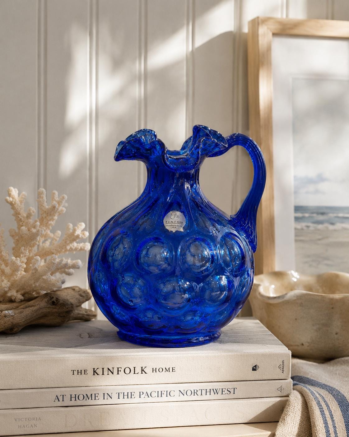 Fenton Glass Coin Dot Blue - Etsy