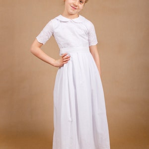 Ready to ship,Communion dress,First communion dress,Wedding girl dress,Communion cotton dress,Flower girls dress,First communion gowns image 5