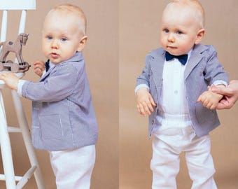 Baptism outfit Blessing suit Baby boy suit Baptism suit Ring bearer outfit Blessing outfit Toddler linen suit Baby linen outfit Linen pants