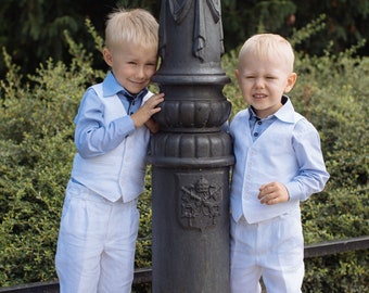 Wedding suit,Wedding boy outfit,Boy suit,Ring bearer outfit,Linen boy suit,Linen boy vest,Wedding boy,Ring bearer suit,Baptism suit,