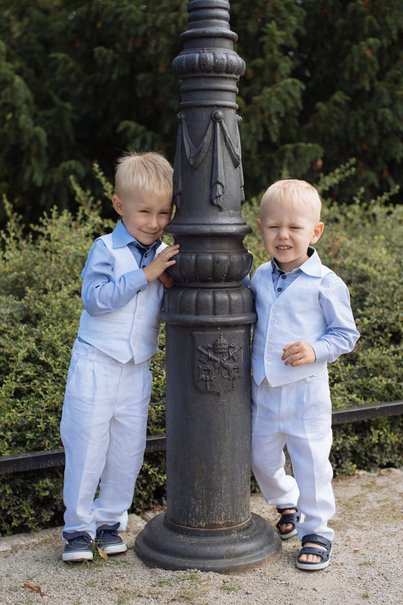 Linen Boy Suit Wedding Ring Bearer Suit Wedding Boy Outfit Boy Etsy
