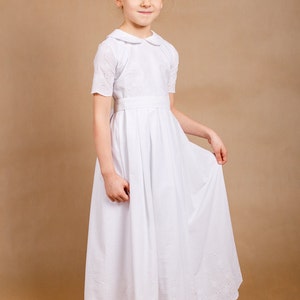 Ready to ship,Communion dress,First communion dress,Wedding girl dress,Communion cotton dress,Flower girls dress,First communion gowns image 4