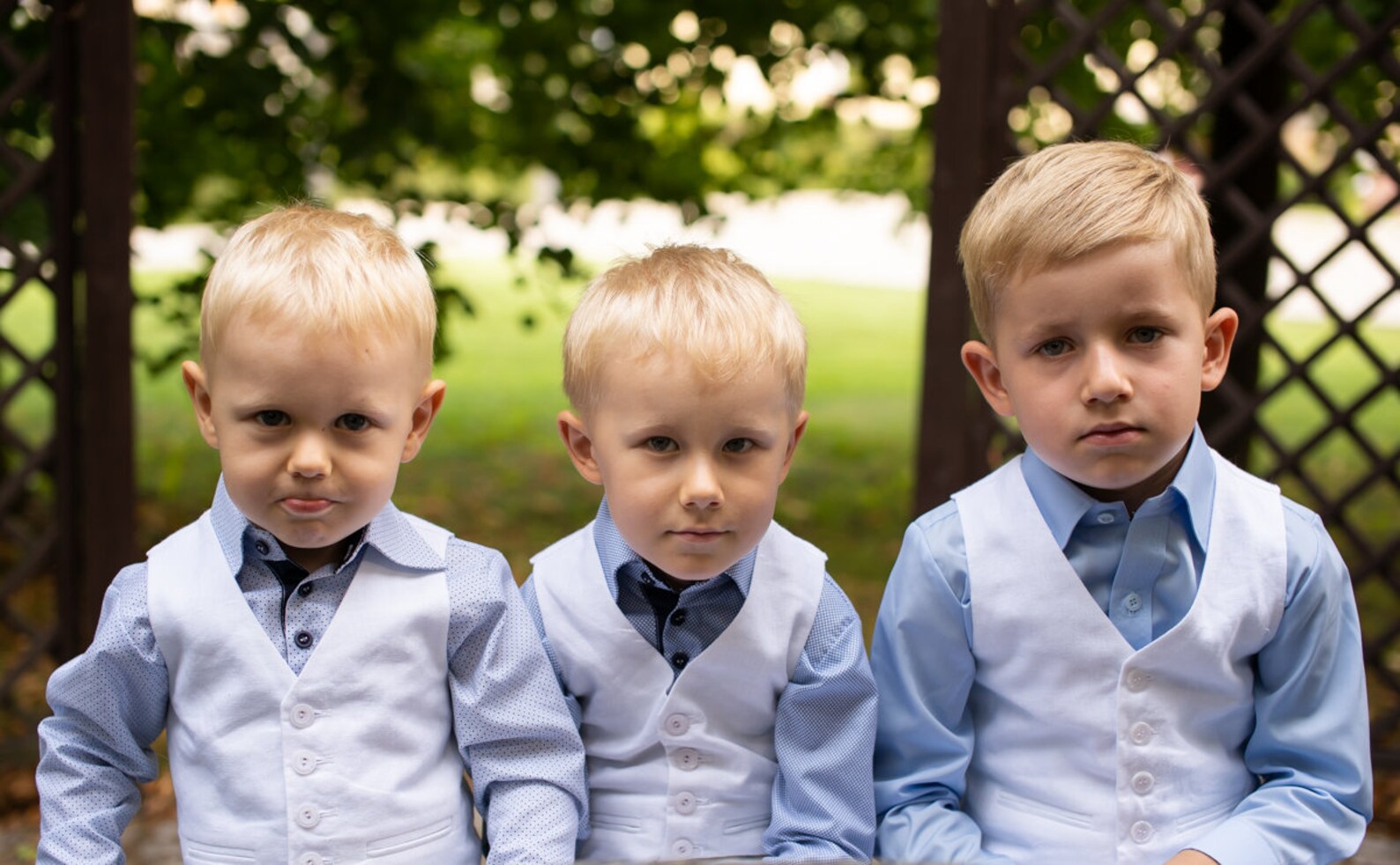 Boys Blue Linen Suit Jacket & Pants for Ring Bearers, Weddings