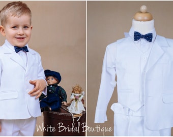 Ready to ship Rings bearer outfit White baby outfit Blessing suit Wedding boy outfit Boy suit Boy outfit Rings bearer suit Wedding boy suit