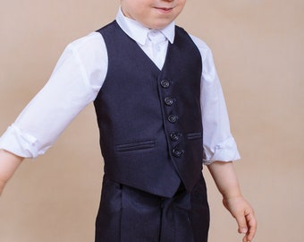 Ready to ship 3 pcs.wedding boy suit Ring bearer outfit Boy suit Ring bearer suit Wedding outfit Baby formal suit Wedding boy vest Navy suit