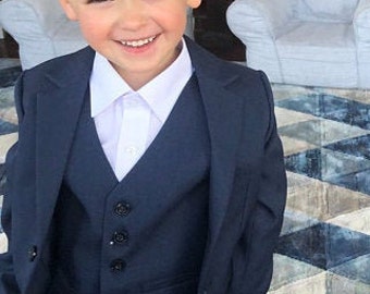 John - ring bearer outfit Wedding boy suit Wedding suit Wedding boy outfit Toddler suit  Navy boy suit Baby boy Baby boy suit Boy navy suit