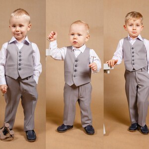 Liam boy suit,Navy blue wedding suit,Boy wedding outfit,Ring bearer suit,Baby boy suit,Wedding outfit,Toddler suit,Children wedding suit image 5