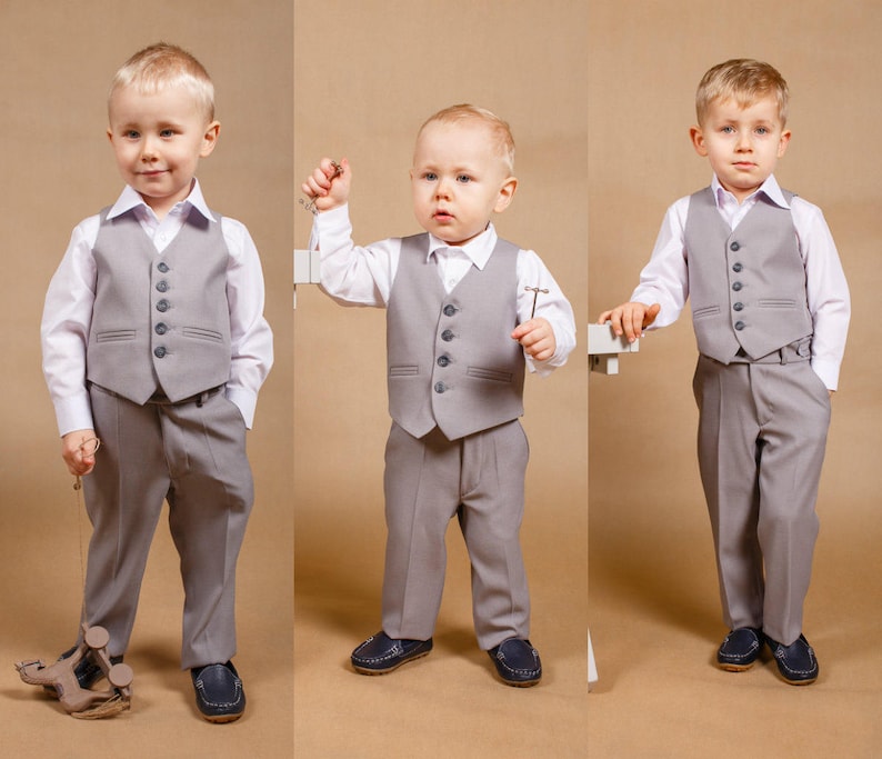 Liam boy suit,Navy blue wedding suit,Boy wedding outfit,Ring bearer suit,Baby boy suit,Wedding outfit,Toddler suit,Children wedding suit image 5