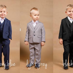 John -wedding navy suit Ring bearer outfit Wedding grey suit Wedding boy suit Ring bearer suit Wedding suit Formal boy suit Boy wedding suit