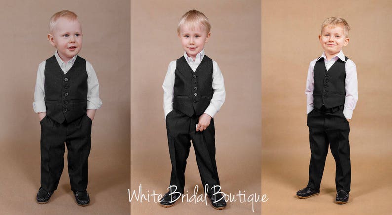 Liam boy suit,Navy blue wedding suit,Boy wedding outfit,Ring bearer suit,Baby boy suit,Wedding outfit,Toddler suit,Children wedding suit image 6