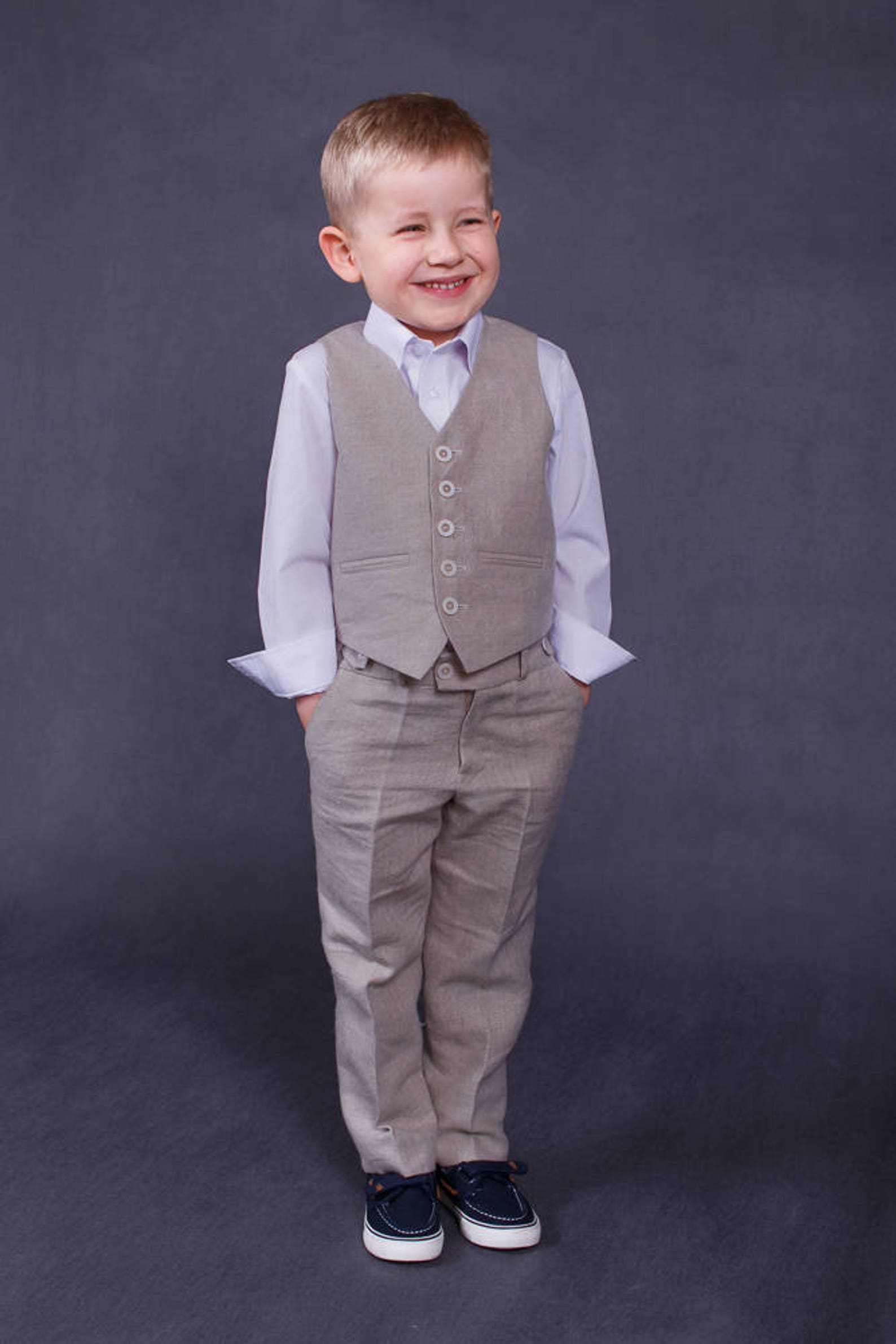 Ring Bearer Suit Linen Boy Outfit Wedding Boy Suit Ring Bearer Etsy