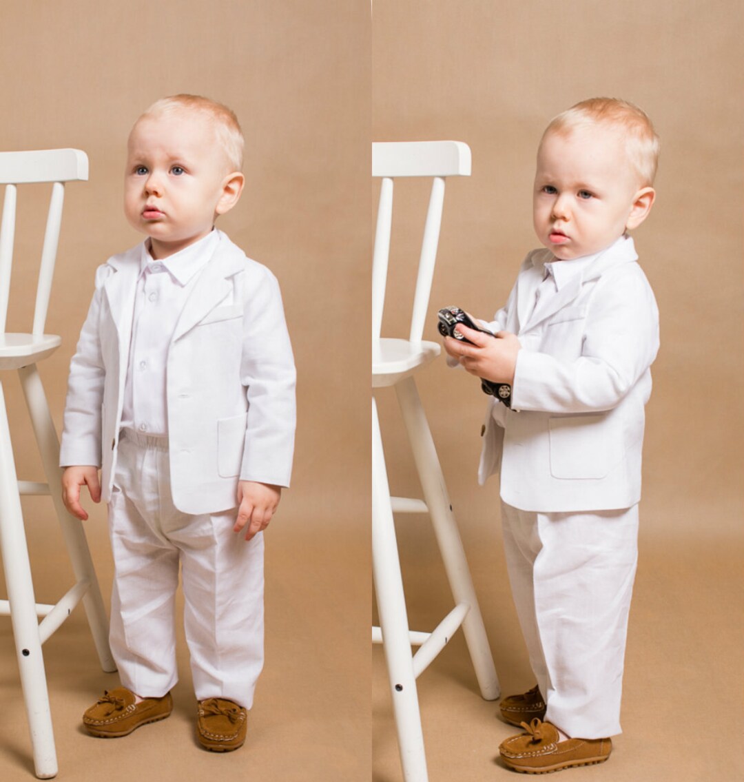 Baptism Outfit Blessing Suit Linen Pants Baby Boy Suit Baptism Suit ...