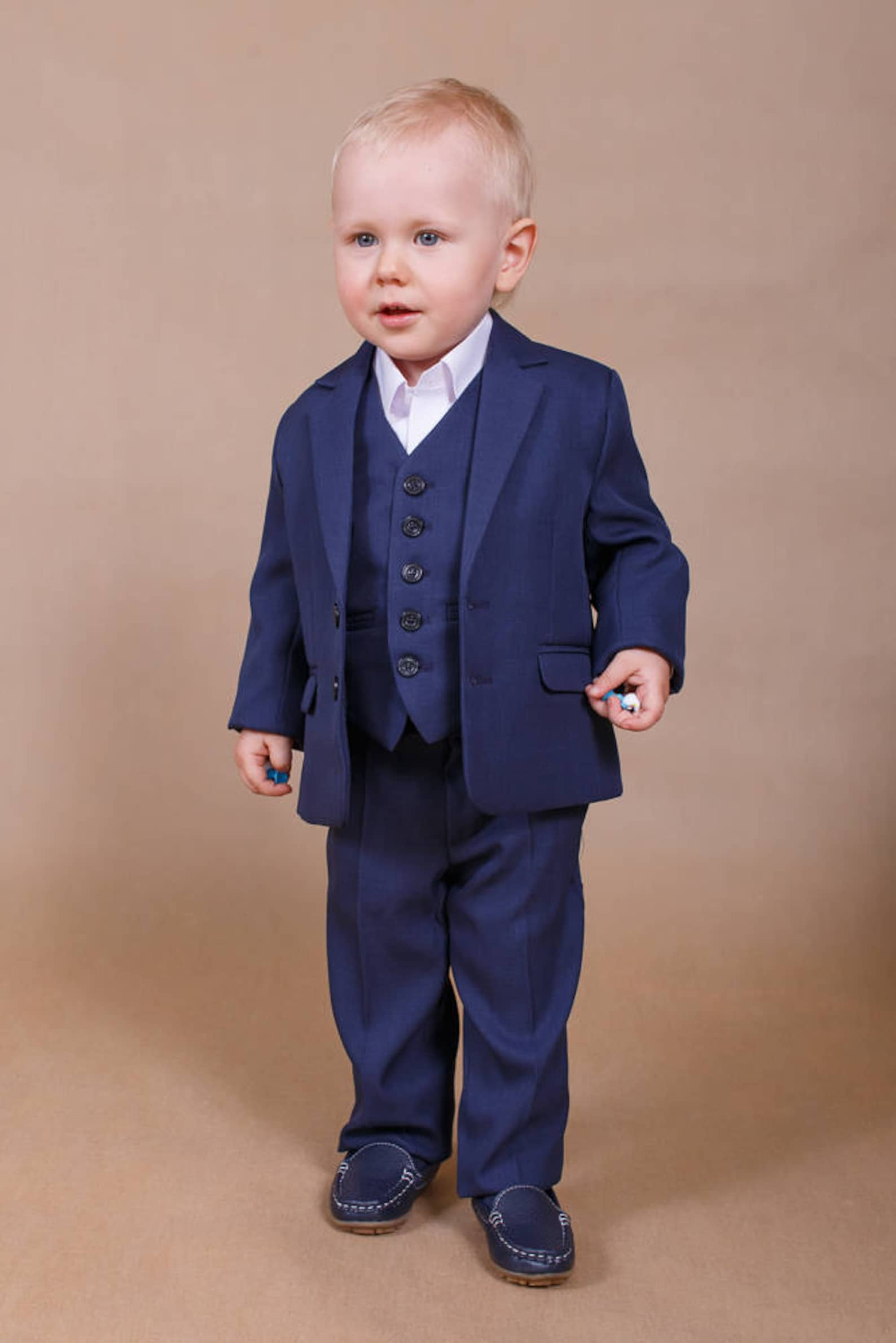 Wedding suit Ring bearer outfit Wedding boy suit Navy wedding | Etsy