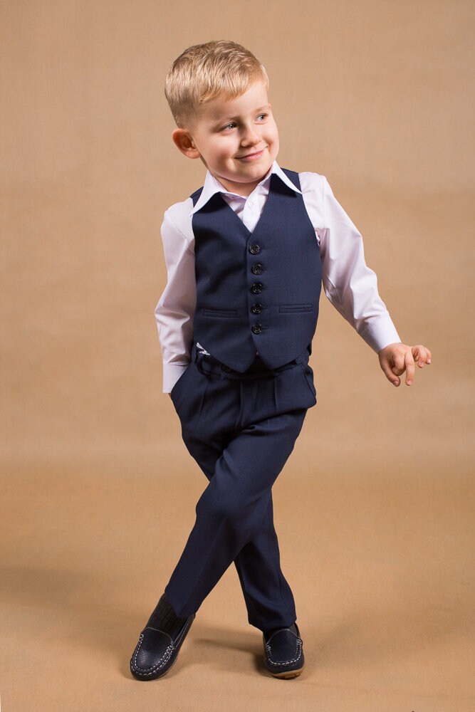 Navy blue hotsell ring bearer outfit