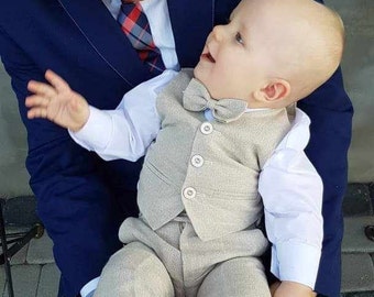 Baby first suit Wedding boy suit Ring bearer outfit Baby boy suit Wedding suit Baptism boy suit  Baby outfit Ring bearer suit Baby vest