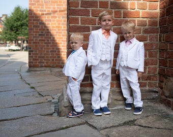 Boy suit,Wedding suit,Ring bearer suit,Baby boy outfit,Boy vest pants,Wedding boy suit,Boy formal wear,Linen boy suit,Baptism suit,Baby suit