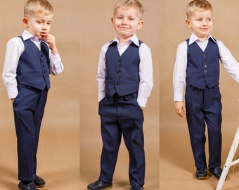 Liam - boy suit,Navy blue wedding suit,Boy wedding outfit,Ring bearer suit,Baby boy suit,Wedding outfit,Toddler suit,Children wedding suit