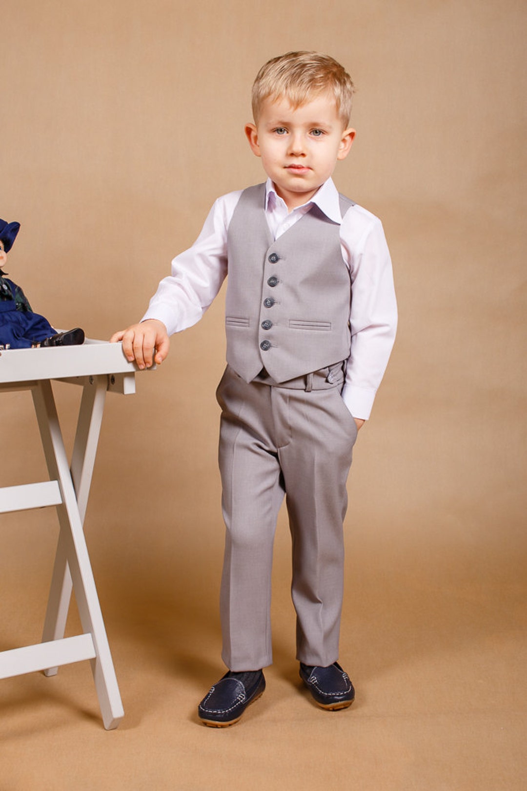 Grey ring bearer outfit cheap