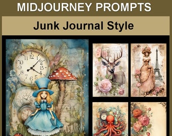 Junk Journal Midjourney Prompts, AI Art