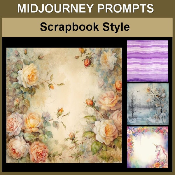 Scrapbook Papers Midjourney Prompts, Scrapbooking, AI Art