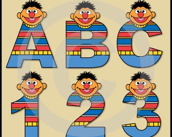 elmo sesame street alphabet letters numbers clip art etsy