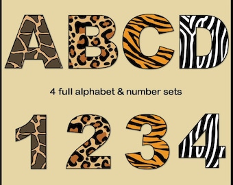 Wild Alphabet & Numbers Clip Art Collection