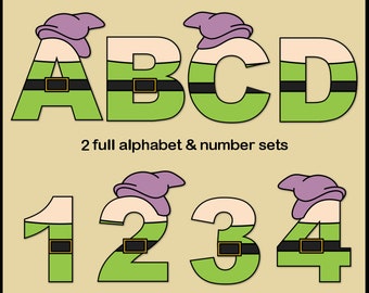 Dopey Alphabet Letters & Numbers Clip Art Graphics
