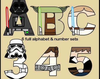 Star Wars Alphabet Letters & Numbers Clip Art Graphics