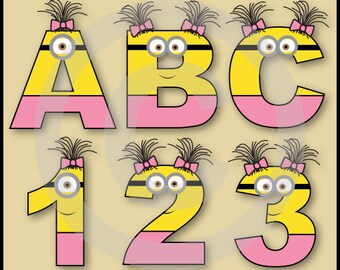 minion alphabet etsy