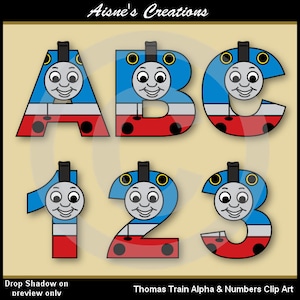 Thomas Train Alphabet Letters & Numbers Clip Art Graphics