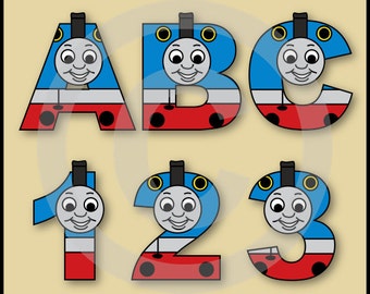 Thomas Train Alphabet Letters & Numbers Clip Art Graphics