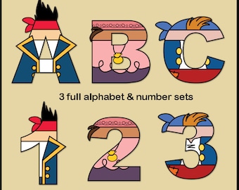 Jake (Neverland Pirates) Alphabet Letters & Numbers Clip Art Graphics