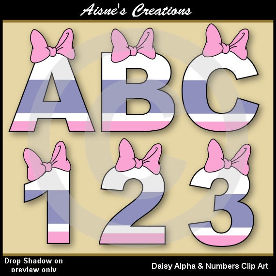 Daisy Alphabet Letters & Numbers Clip Art Graphics Il_570xn