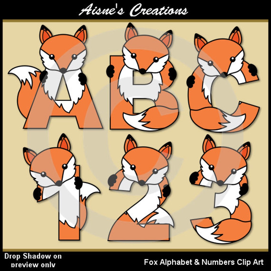 Alpha Pals Fox Alphabet Letters & Numbers Clip Art Graphics - Etsy Australia