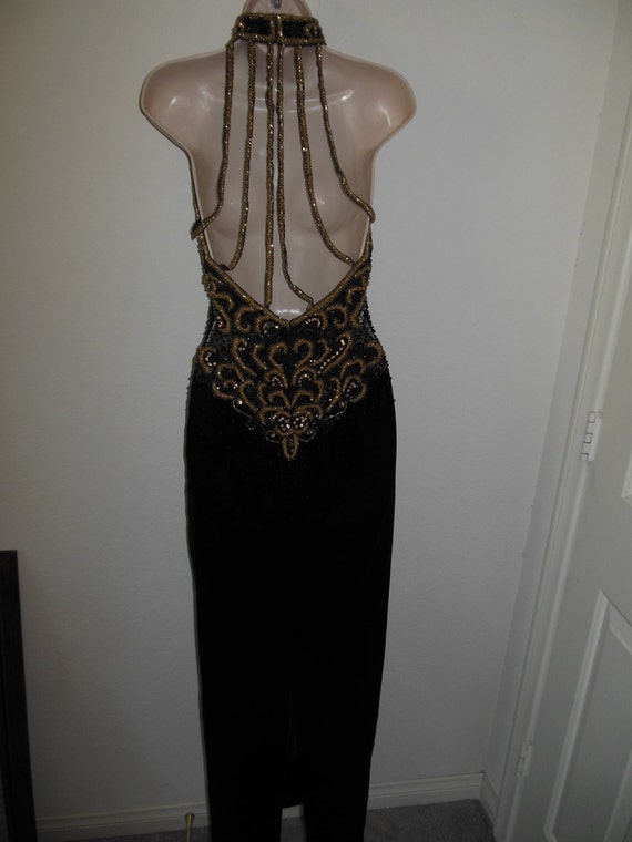 Claire's Collection Custom Pageant Gown Black Vel… - image 4