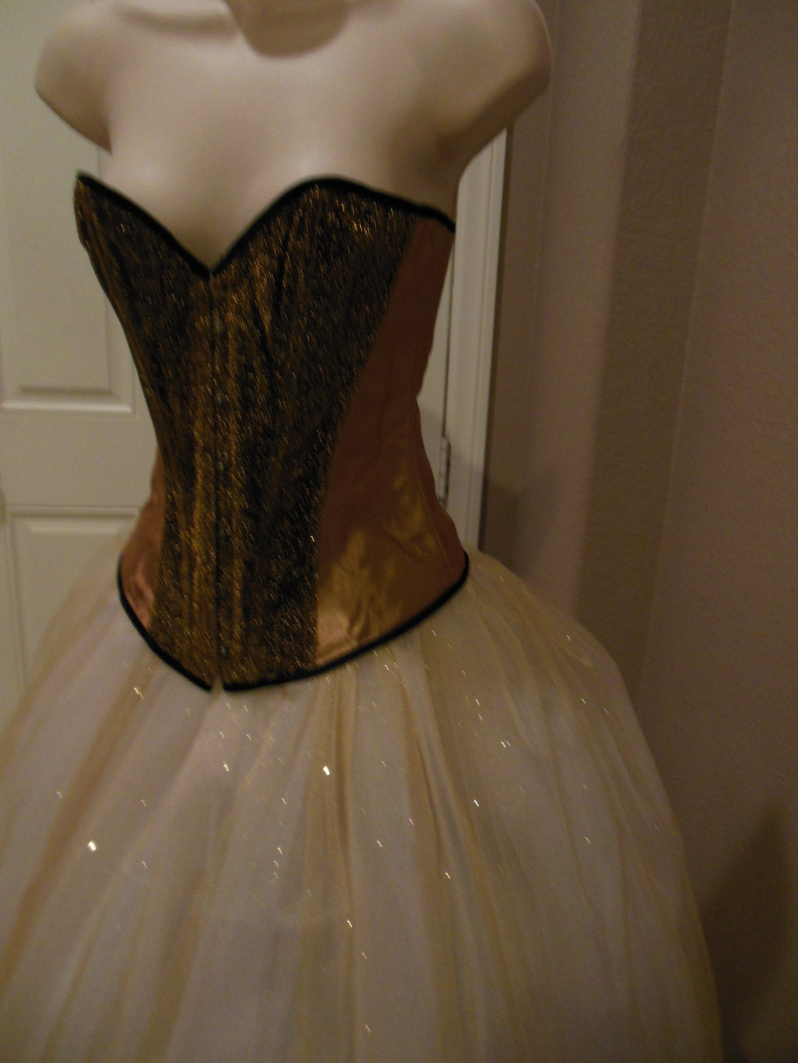 Gold Mesh Corset Gold Corset Custom Gold Glitter Tulle Skirt Etsy Australia