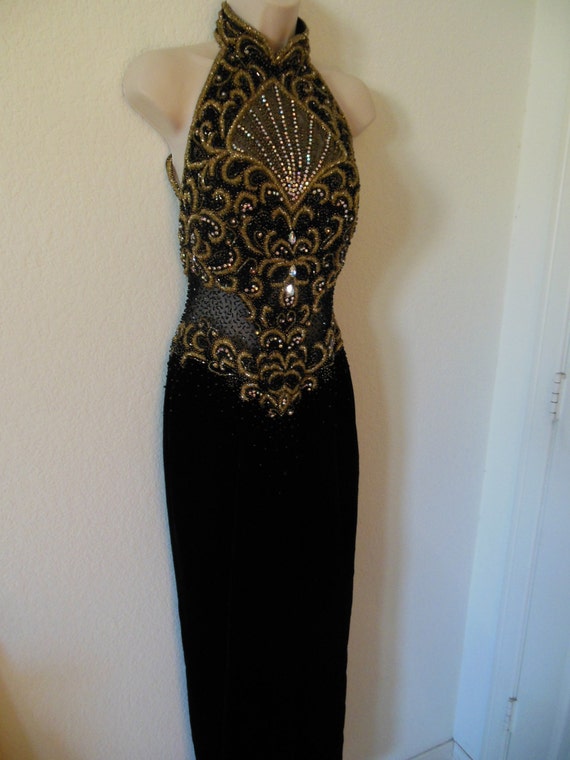 Claire's Collection Custom Pageant Gown Black Vel… - image 2