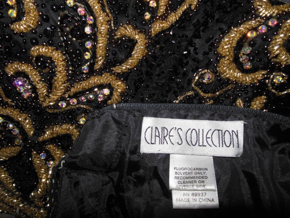 Claire's Collection Custom Pageant Gown Black Vel… - image 5