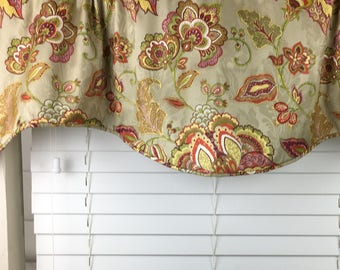 Curtain valance, Vivid colors with purple, Window valance, Window treatment, Designer fabric valance, Custom curtains, Custom made valances