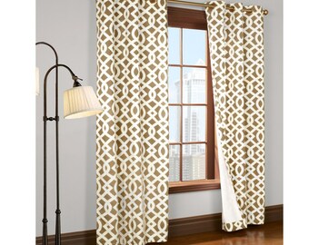 Peach And Teal Stripes Curtain Drapes Custom Curtains Panel Etsy