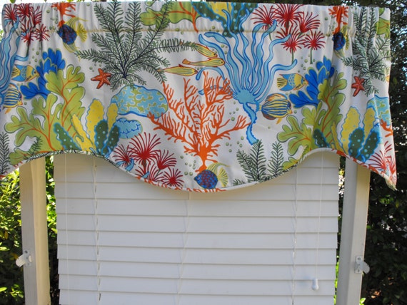 Fish Tales Valance Beach Valance Beach House Fish Tropical Etsy