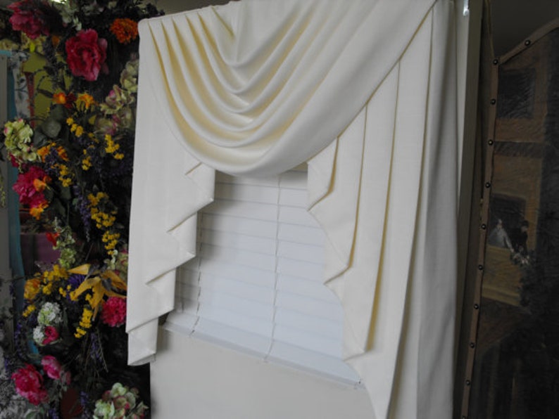 Swag cascades and jabots Custom curtains Custom made window Etsy