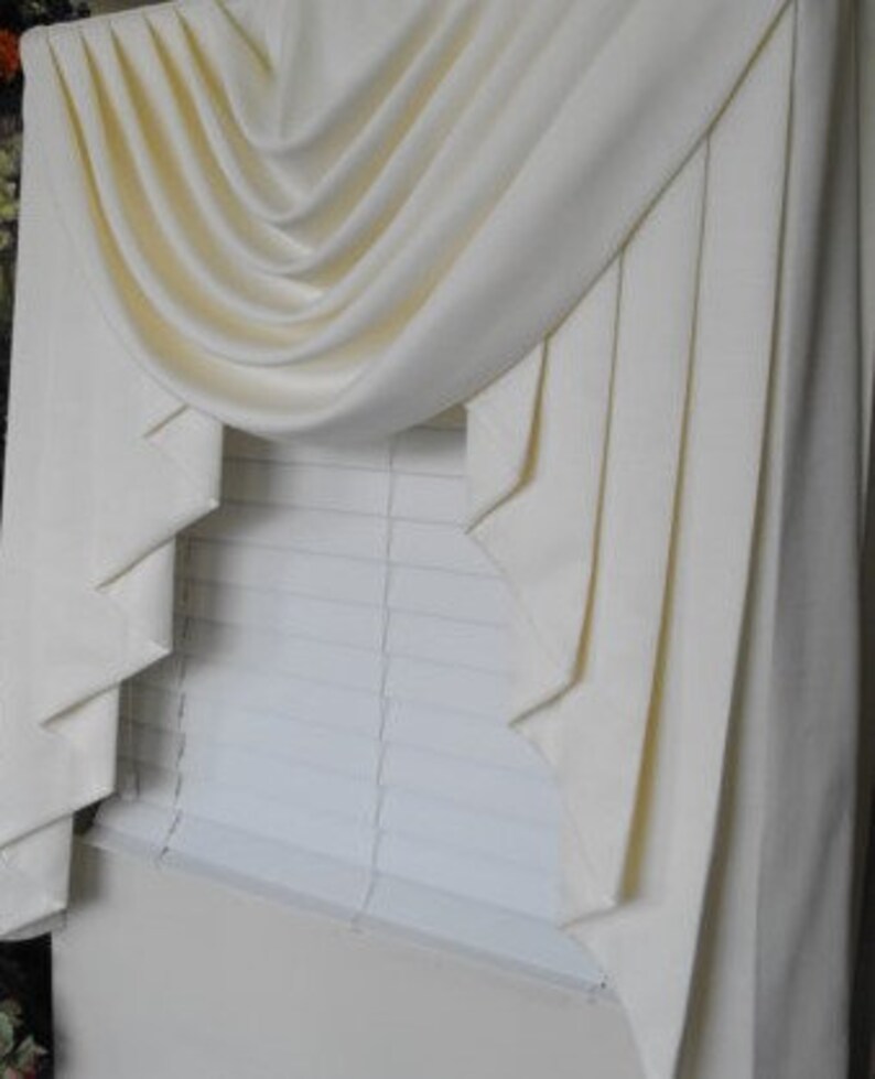 Swag cascades and jabots Custom curtains Custom made window Etsy