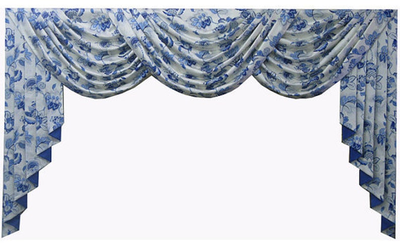 Swag Cascades And Jabots Custom Curtains Custom Made Window Etsy