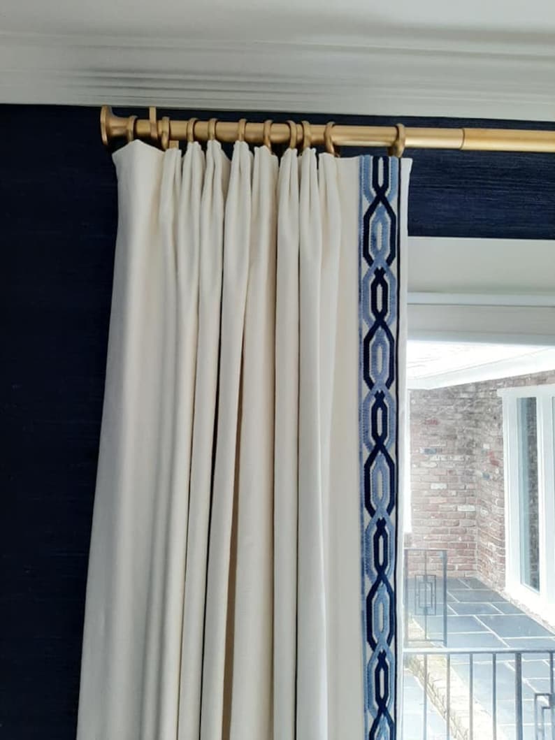 Pleated Curtains with decorative trim Drapery trim tape Etsy