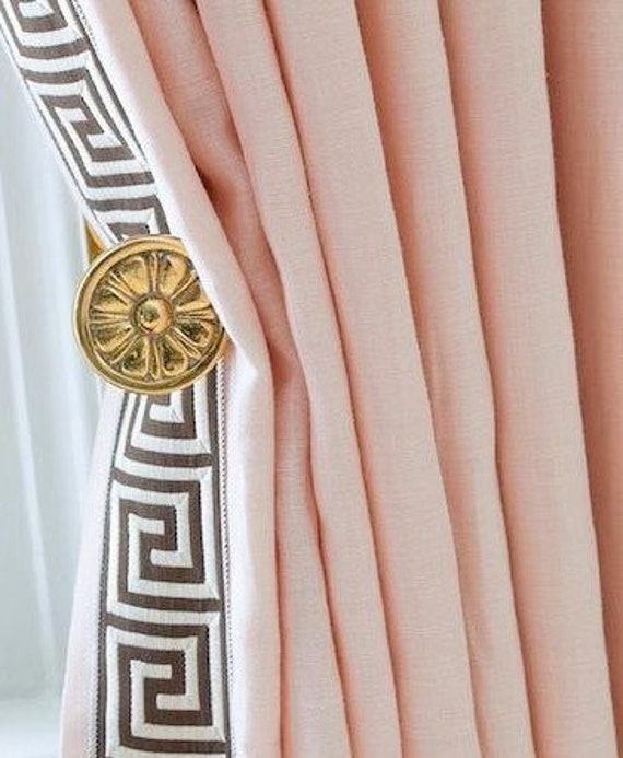Pale Pink Drapes Powder Pink Curtains Baby Pink Draperies Etsy