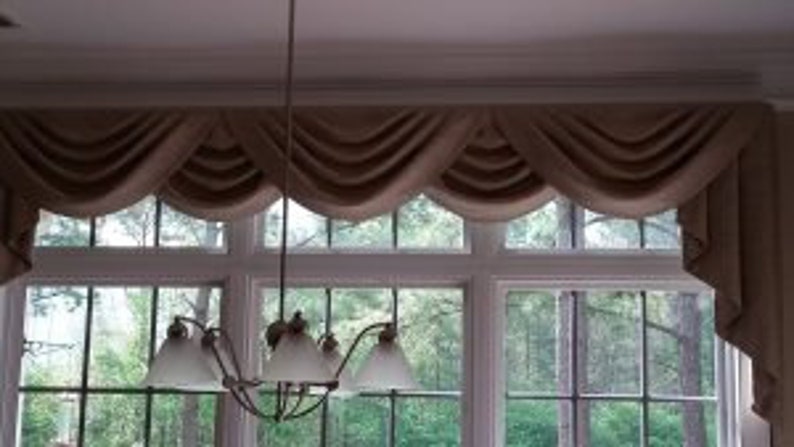 Swag Cascades And Jabots Custom Curtains Custom Made Window Etsy