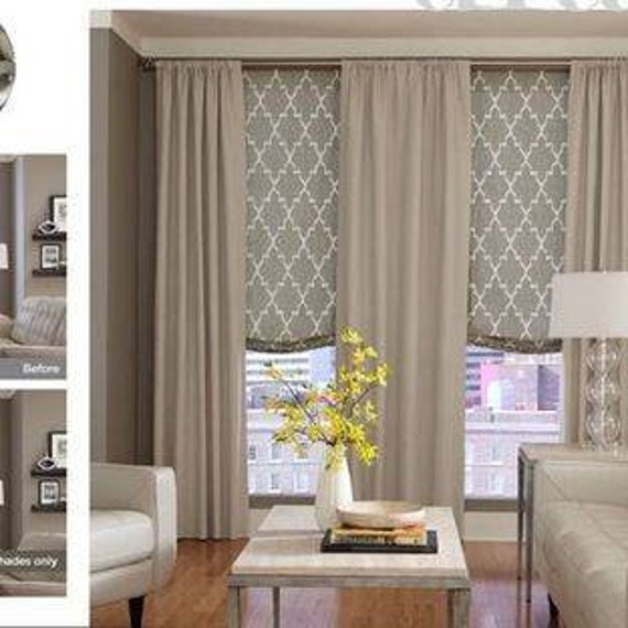 Custom Made Roman Shades And Draperies Pinch Pleated Curtain Etsy